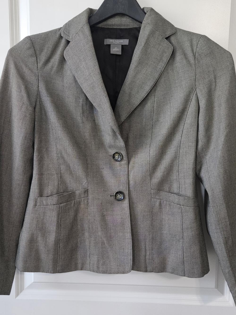 Ann Taylor Gray Tailored Two-Button Blazer